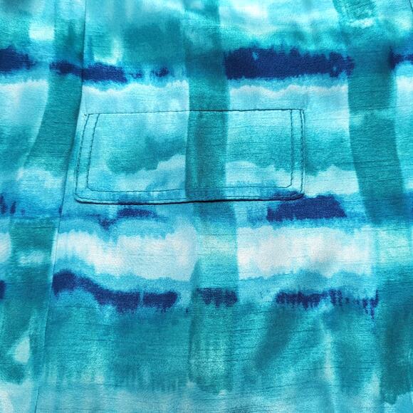 Susan Graver Lined Jacket Women's Plus Size 1X Blue Watercolor Pockets - Picture 5 of 13